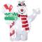 28" 3D Holiday Lighted Frosty with Candy Cane Tinsel Sculpture